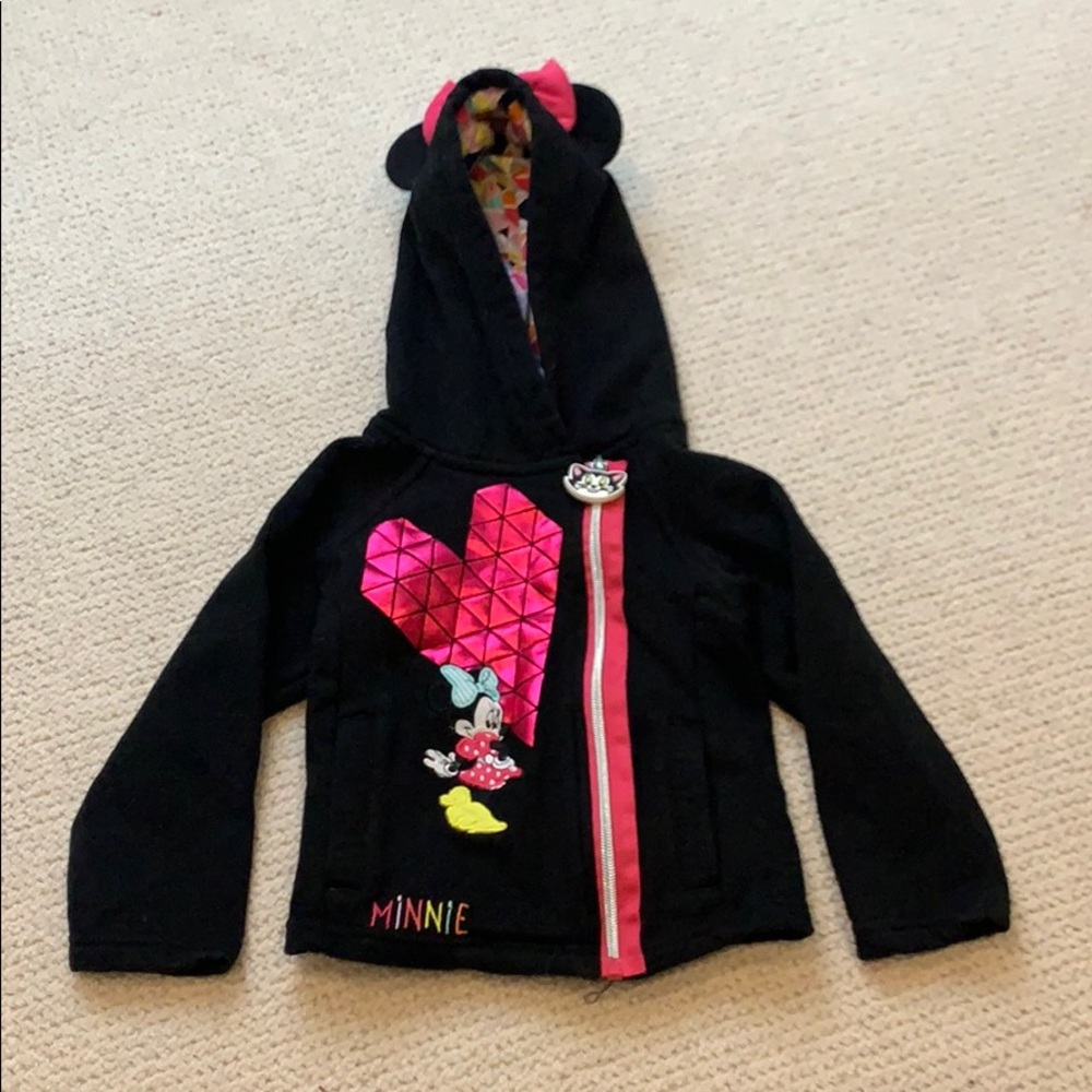 Disney Minnie Black Pink Hoodie Sz 3T
